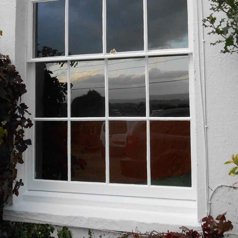 Timber Window Conservation - wood frame sash window project completed