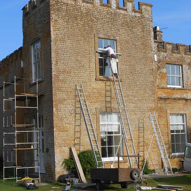 Timber Window Conservation - carefully working on a listed property