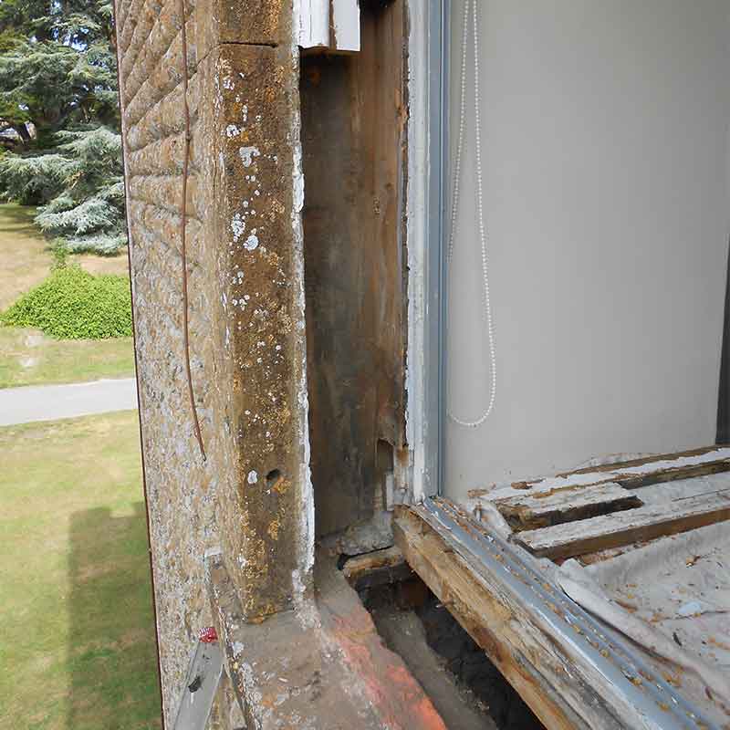 Timber Window Conservation - wood framed windows being restored