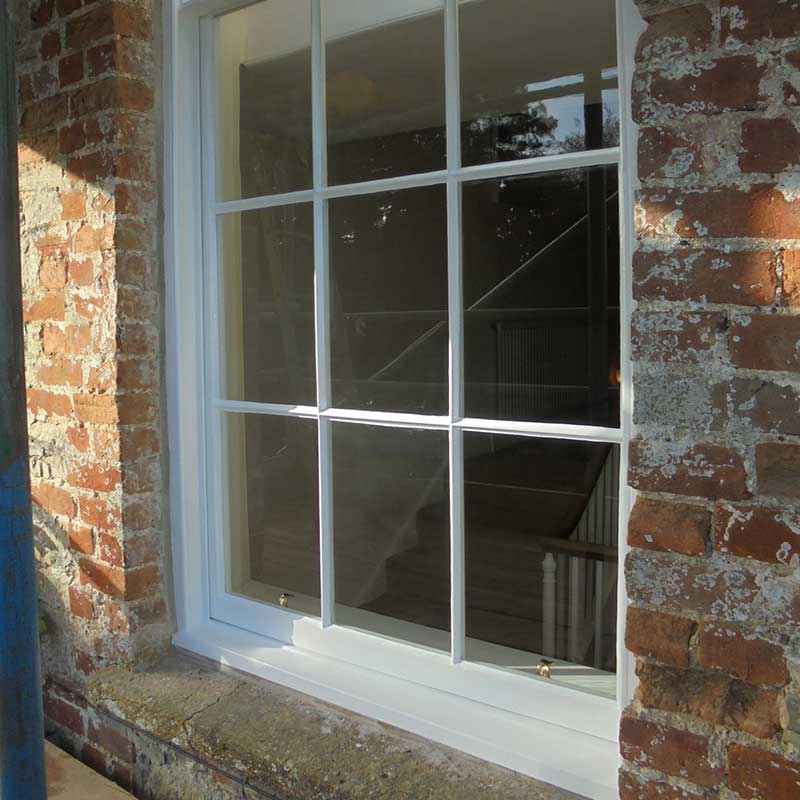 Timber Window Conservation - sash window restored and redecorated using traditional methods