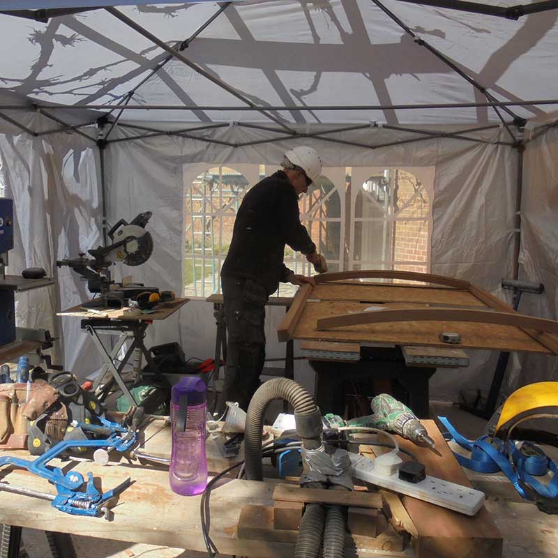 Timber Window Conservation - Wood frame repair mobile workshop